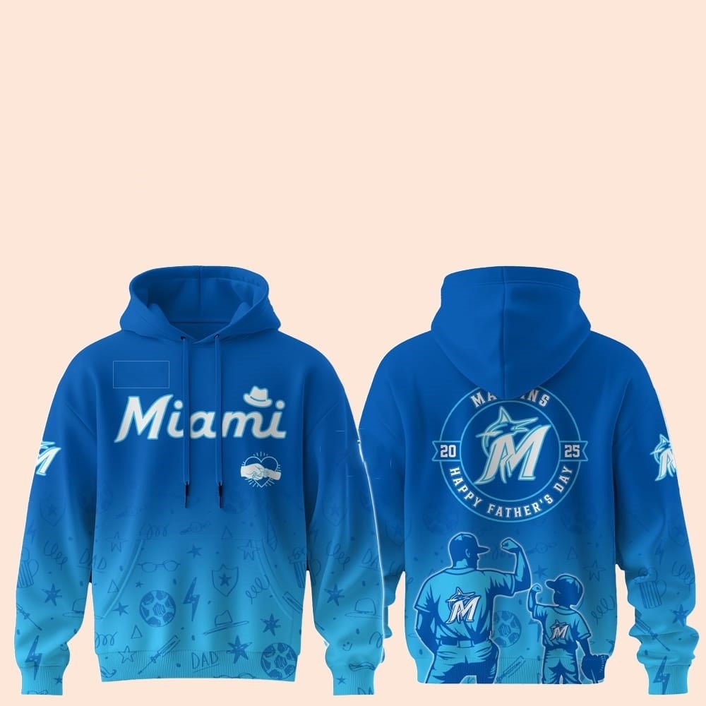 2025 Miami Marlins Happy Father Day Hoodie - Cabryon