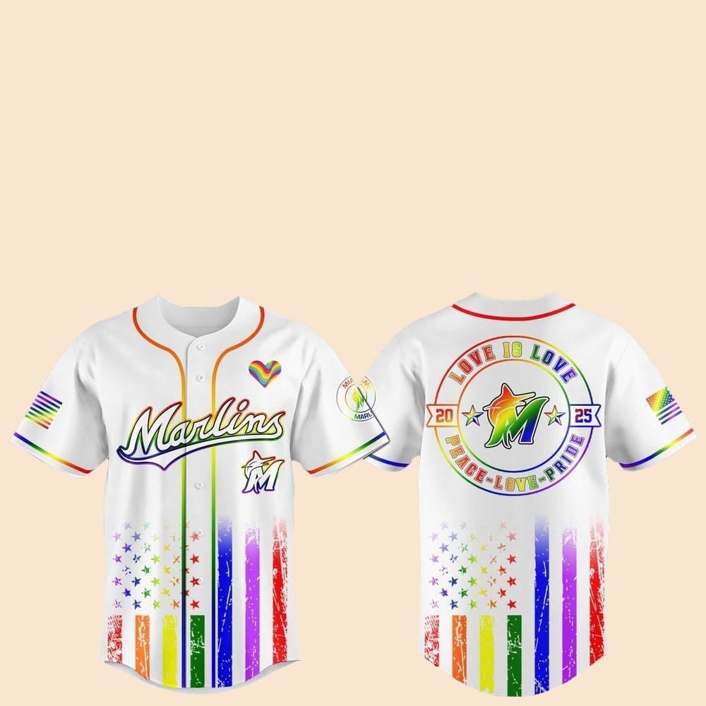 2025 Miami Marlins Pride Month Love Is Love Jersey - Cabryon