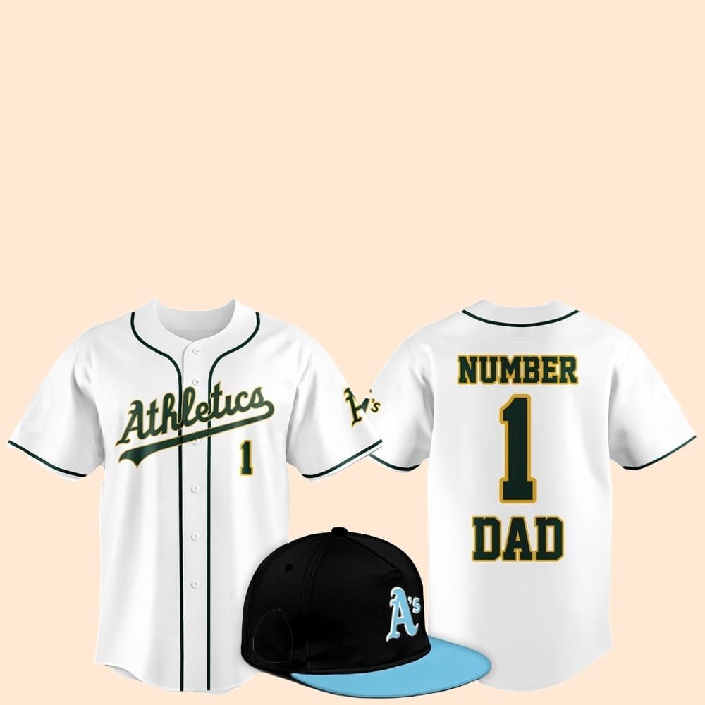 2025 Oakland Athletics Father Day Number 1 Dad Baseball Jersey - Cabryon