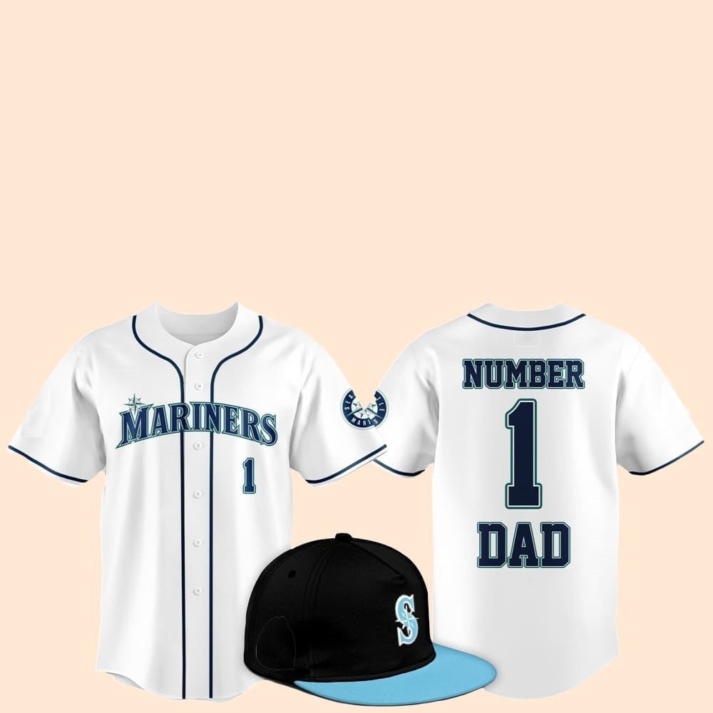 2025 Seattle Mariners Father Day Number 1 Dad Baseball Jersey - Cabryon