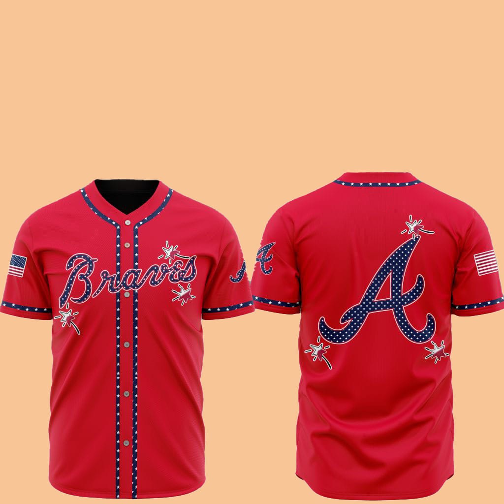 2025 Atlanta Braves Happy Independence Day Baseball Jersey