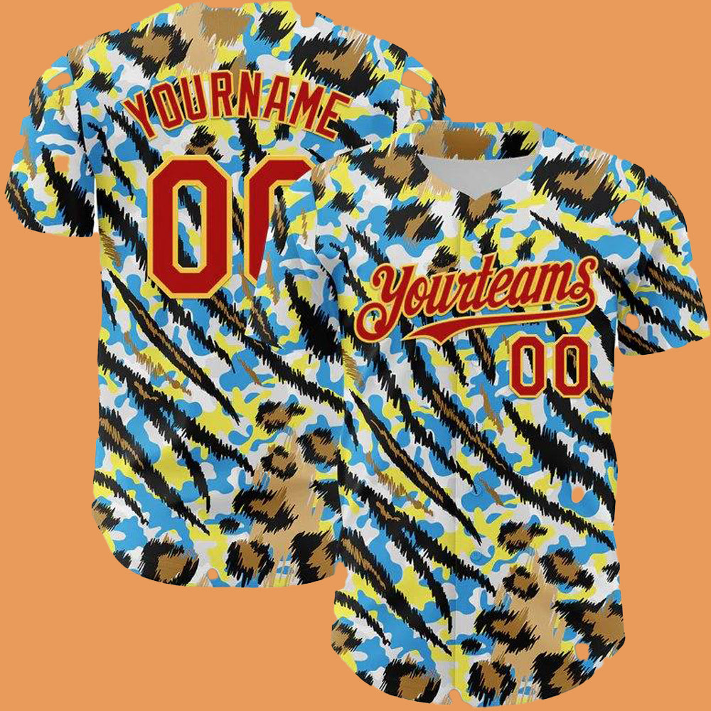 2025 Custom Pattern Rave Party Animal Tiger And Leopard Print Baseball Jersey