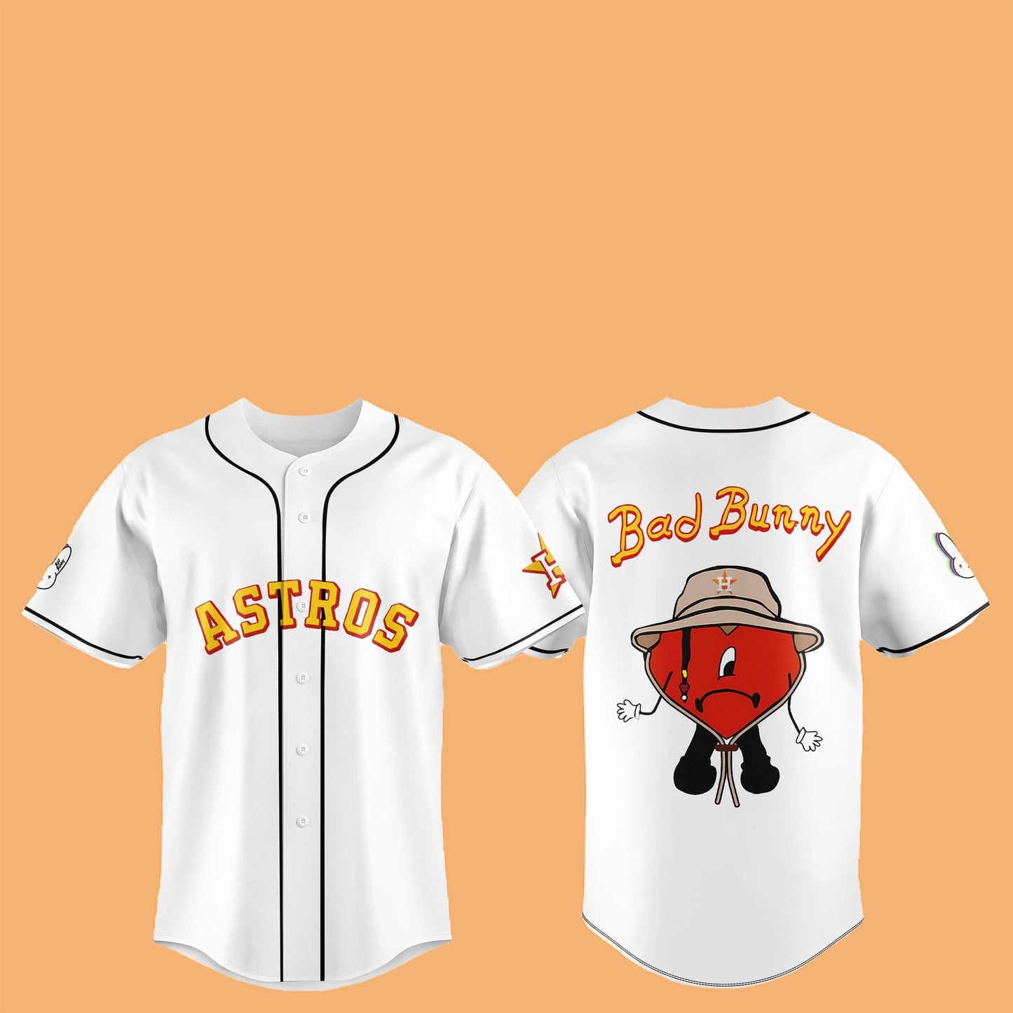 2025 Astros Bad Bunny Hat Jersey