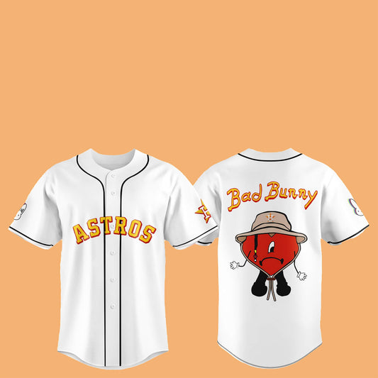 2025 Astros Bad Bunny Hat Jersey