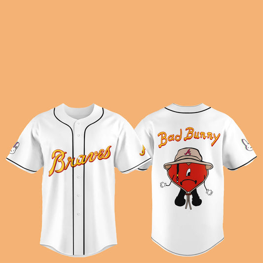 2025 Braves Bad Bunny Hat Jersey