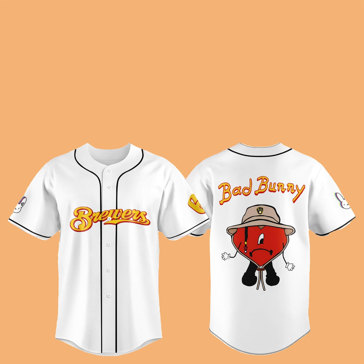 2025 Brewers Bad Bunny Hat Jersey