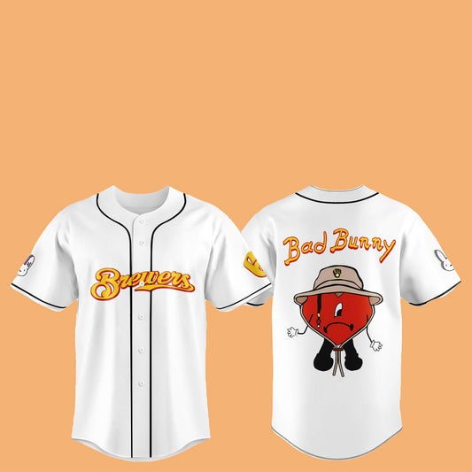 2025 Brewers Bad Bunny Hat Jersey