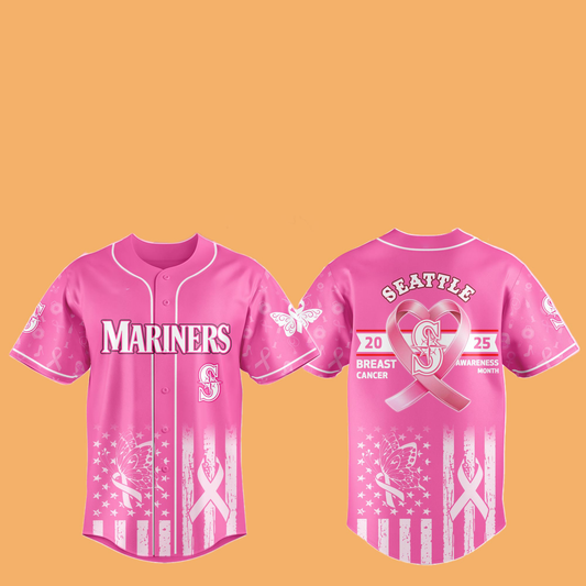 2025 Mariners Special Breast Cancer Awareness Month Hat And Jersey