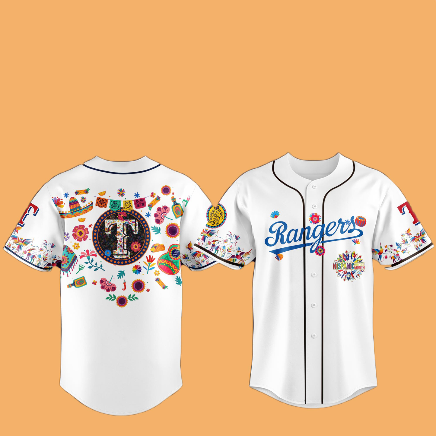 2025 Rangers National Hispanic Heritage Month Hat And Jersey