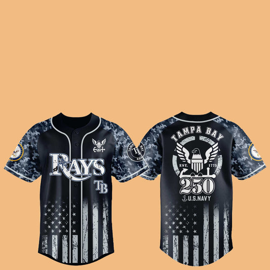 Bay Rays 250th US NAVY Hat Jersey 2025