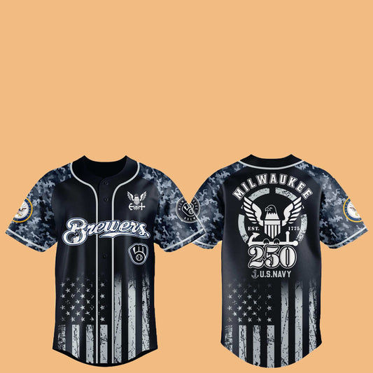 Brewers 250th US NAVY Hat Jersey 2025