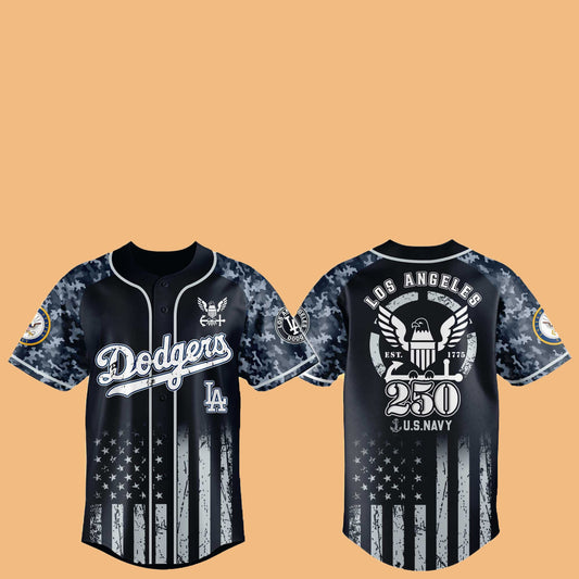 LA Dodgers 250th US NAVY Hat Jersey 2025