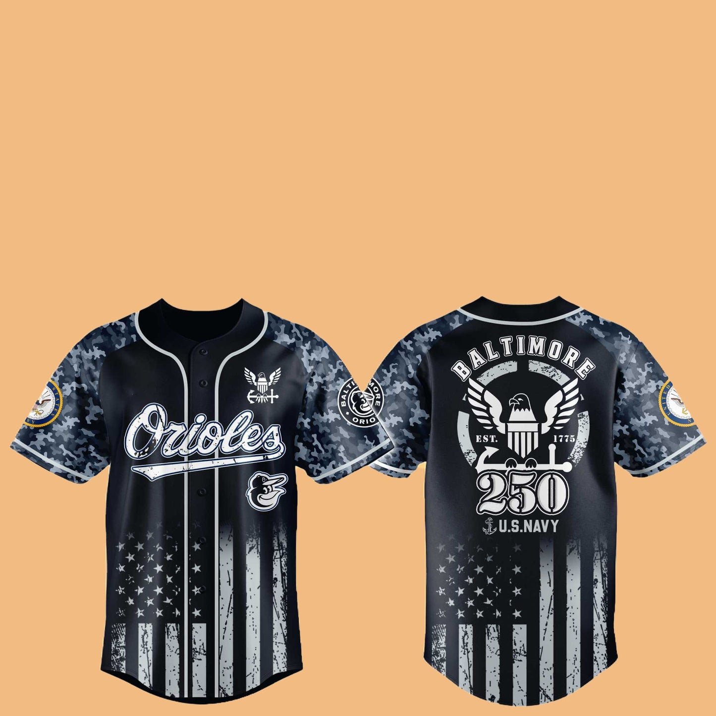 Orioles 250th US NAVY Hat Jersey 2025