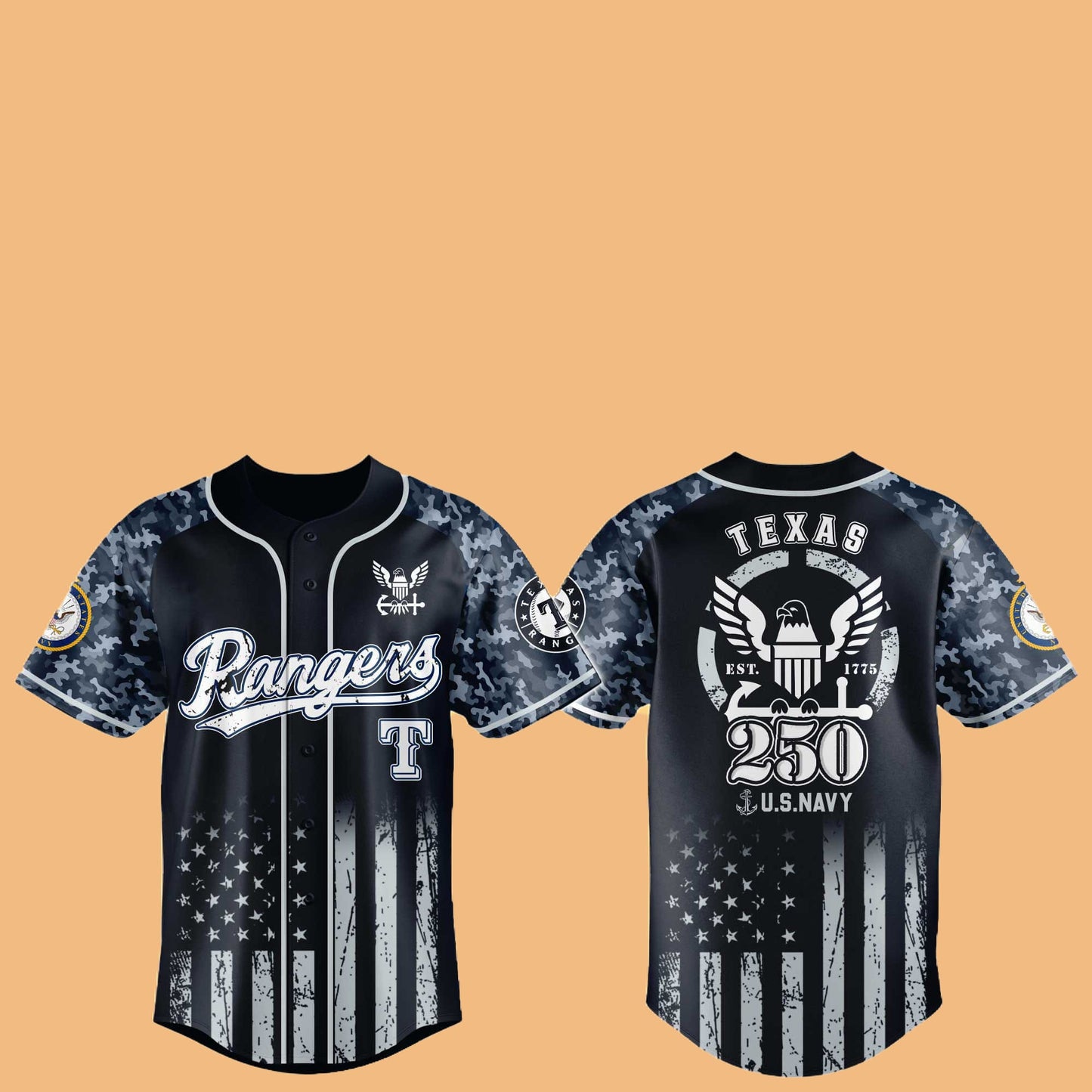Rangers 250th US NAVY Hat Jersey 2025