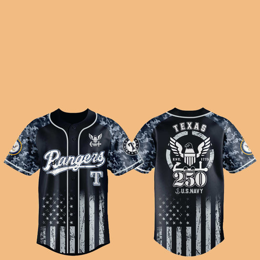 Rangers 250th US NAVY Hat Jersey 2025