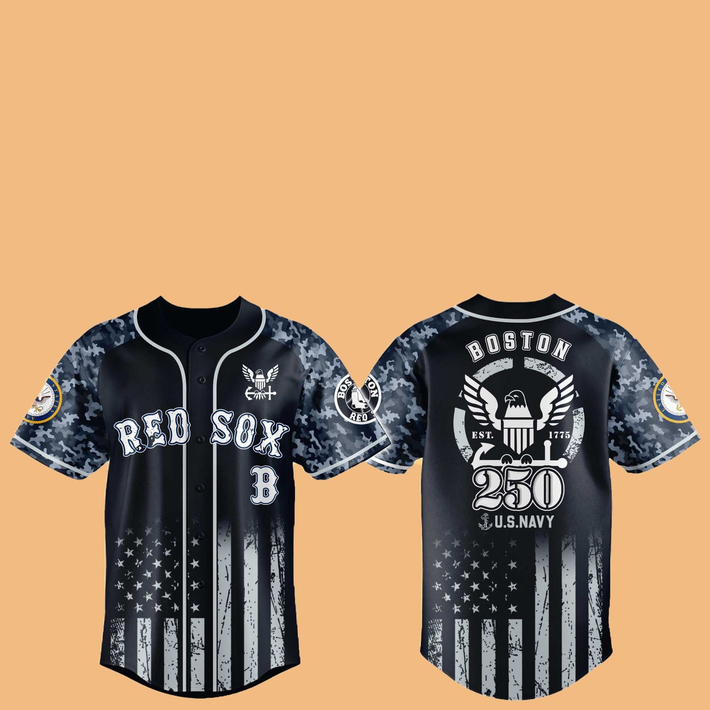 Red Sox 250th US NAVY Hat Jersey 2025