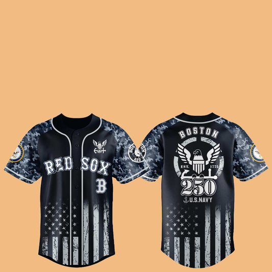Red Sox 250th US NAVY Hat Jersey 2025