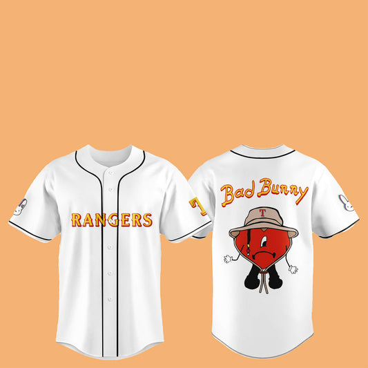 2025 Rangers Bad Bunny Hat Jersey