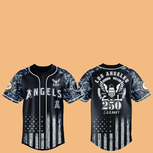 LA Angels 250th US NAVY Hat Jersey 2025
