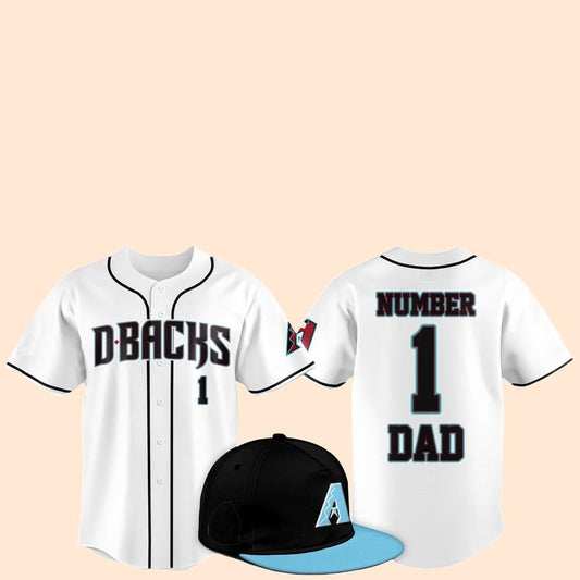 2025 Arizona Diamondbacks Father Day Number 1 Dad Baseball Jersey - Cabryon