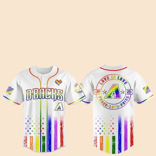 2025 Arizona Diamondbacks Pride Month Love Is Love Jersey - Cabryon