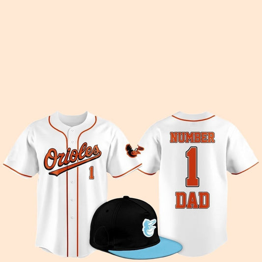2025 Baltimore Orioles Father Day Number 1 Dad Baseball Jersey - Cabryon