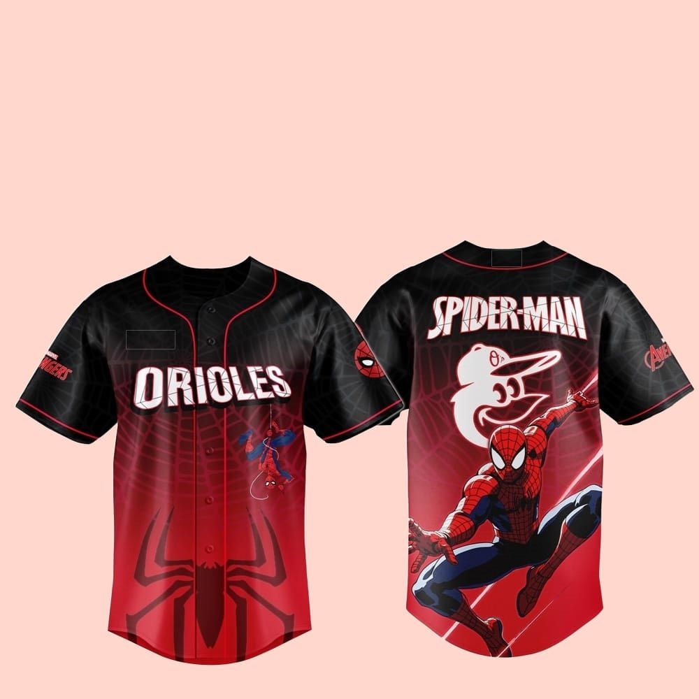 2025 Baltimore Orioles Spider Man Night Baseball Jerse - Hat - Cabryon