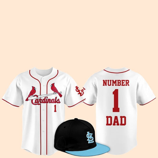 2025 Cardinals Father Day Number 1 Dad Baseball Jersey - Cabryon
