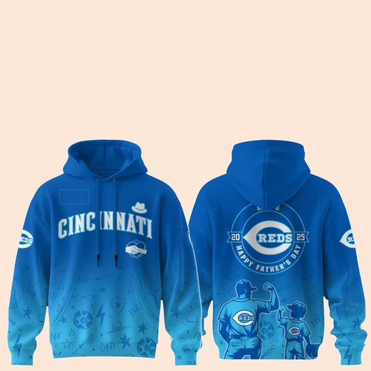 2025 Cincinnati Reds Happy Father Day Hoodie - Cabryon