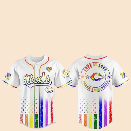 2025 Cincinnati Reds Pride Month Love Is Love Jersey - Cabryon