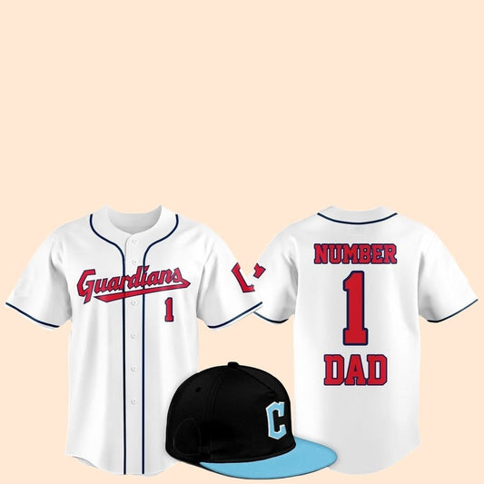 2025 Cleveland Guardians Father Day Number 1 Dad Baseball Jersey - Cabryon