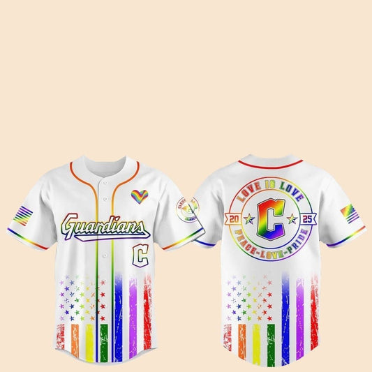 2025 Cleveland Guardians Pride Month Love Is Love Jersey - Cabryon