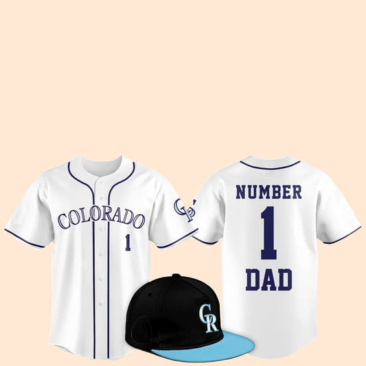 2025 Colorado Rockies Father Day Number 1 Dad Baseball Jersey - Cabryon