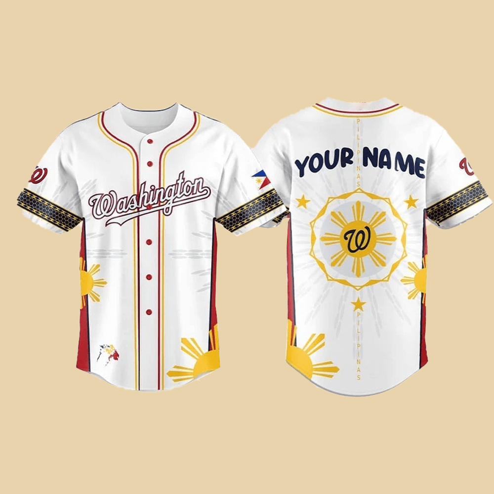 2025 Custom Washington Nationals Filipino Heritage Night Baseball Jersey - Cabryon