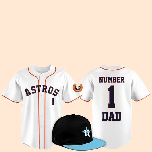 2025 Houston Astros Father Day Number 1 Dad Baseball Jersey - Cabryon