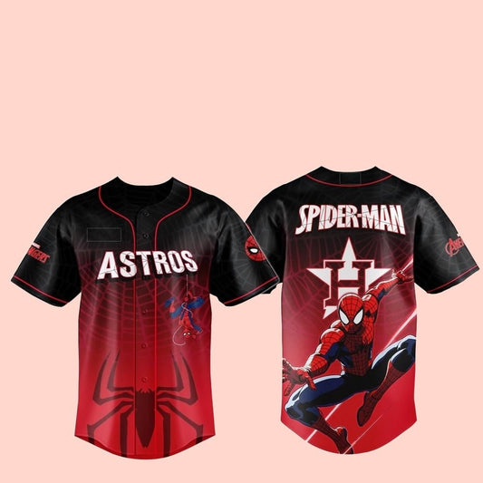 2025 Houston Astros Spider Man Night Baseball Jersey - Hat - Cabryon