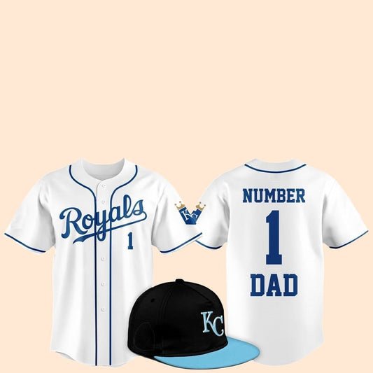 2025 Kansas City Royals Father Day Number 1 Dad Baseball Jersey - Cabryon