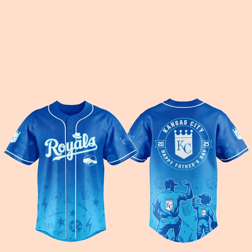 2025 KC Royals Happy Father Day Baseball Jersey - Cabryon