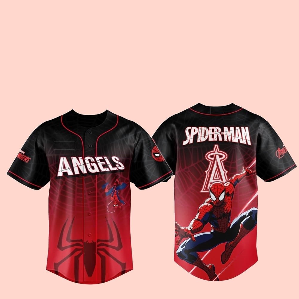 2025 LA Angels Spider Man Night Baseball Jersey - Hat - Cabryon