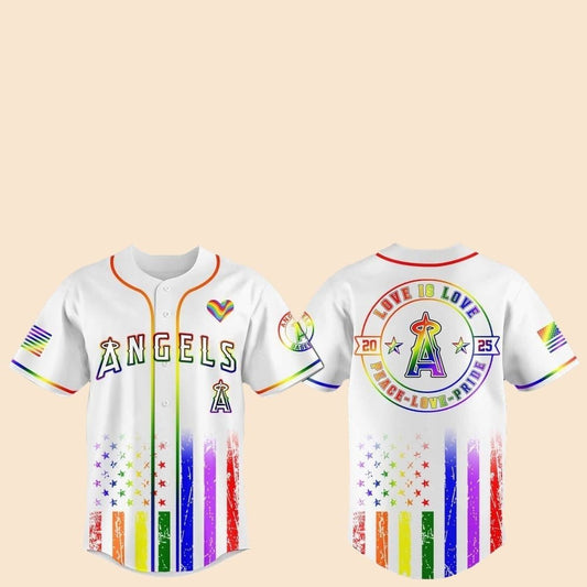 2025 Los Angeles Angels Pride Month Love Is Love Jersey - Cabryon