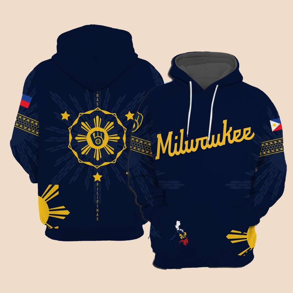 2025 Milwaukee Brewers Filipino Heritage Night Hoodie - Cabryon