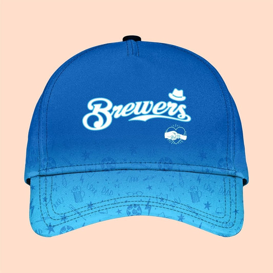 2025 Milwaukee Brewers Happy Father Day Hat - Cabryon