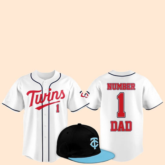 2025 Minnesota Twins Father Day Number 1 Dad Baseball Jersey - Cabryon