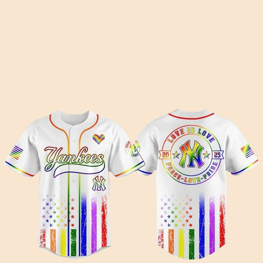 2025 New York Yankees Pride Month Love Is Love Jersey - Cabryon