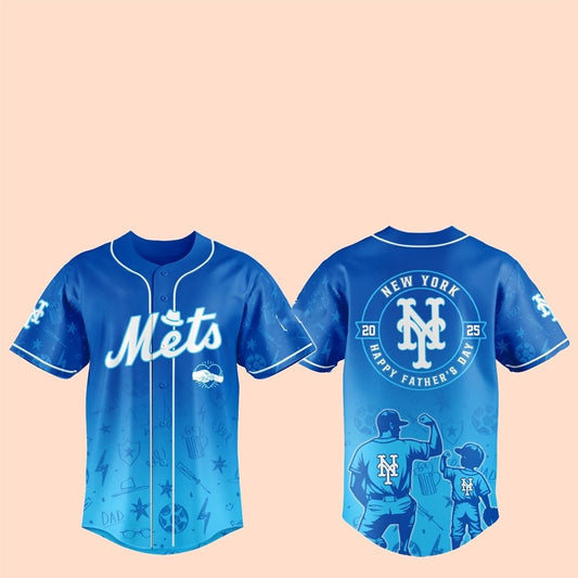 2025 NY Mets Happy Father Day Baseball Jersey - Cabryon