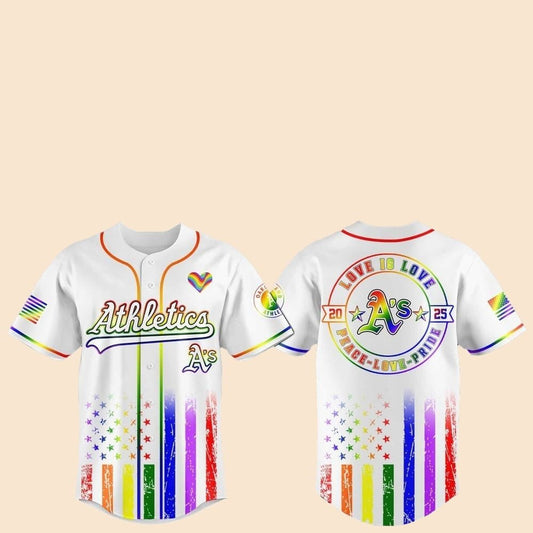 2025 Oakland Athletics Pride Month Love Is Love Jersey - Cabryon