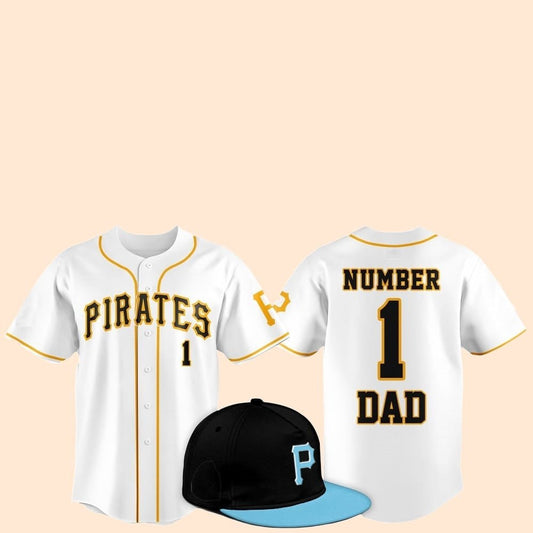 2025 Pittsburgh Pirates Father Day Number 1 Dad Baseball Jersey - Cabryon
