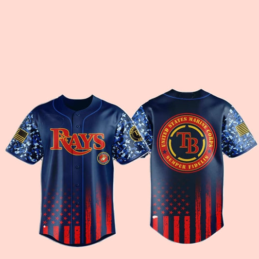 2025 Rays Marine Corps Military Appreciation Baseball Jersey - Cabryon
