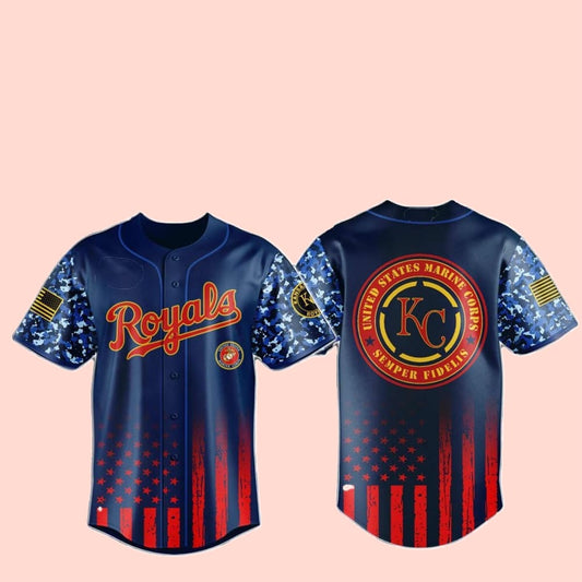 2025 Royals Marine Corps Military Appreciation Baseball Jersey - Cabryon