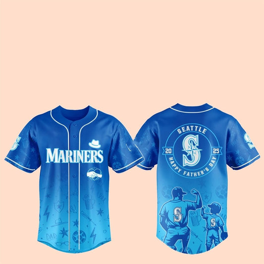 2025 Seattle Mariners Happy Father Day Baseball Jersey - Cabryon